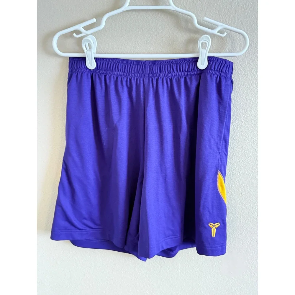Nike NWT Kobe Bryant Kids Basketball Hoodie and Shorts‎ Set Purple Yellow L/XL - Picture 6 of 9